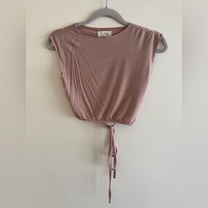 Dusty Pink Sleeveless Crop Top